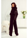 Fashionweek Pletená souprava kalhoty wide leg a mikina s kapuci JK-RICO