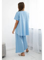 K-Fashion Komplet new punto kalhot + halenky modrý