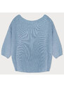 MADE IN ITALY Světle modrý volný svetr s mašlí na zádech (759ART)