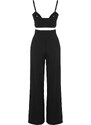 Trendyol Black Woven Tie Blouse Pants Suit