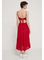 Šaty Hollister Co. červená barva, midi