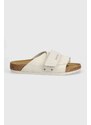 Semišové pantofle Birkenstock Kyoto pánské, bílá barva, 1024535