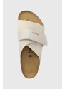 Semišové pantofle Birkenstock Kyoto pánské, bílá barva, 1024535