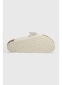 Semišové pantofle Birkenstock Kyoto pánské, bílá barva, 1024535