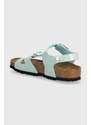 Dětské sandály Birkenstock Rio Kids BF Patent tyrkysová barva