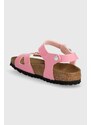 Dětské sandály Birkenstock Rio Kids BF Patent růžová barva