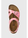 Dětské sandály Birkenstock Rio Kids BF Patent růžová barva