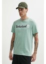 Bavlněné tričko Timberland zelená barva, s potiskem, TB0A5UPQEW01