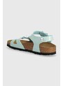 Dětské sandály Birkenstock Rio Kids BF Patent tyrkysová barva