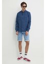 Lněná košile Timberland slim, s límečkem button-down, TB0A2DC32881