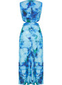 Trendyol Blue Cut Out/Window Detail Maxi Woven Dress