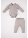 DEFACTO Baby Boy Ribbed Camisole Snap Body Bottom 2 Piece Set