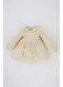 DEFACTO Baby Girl Long Sleeve Jacquard Dress