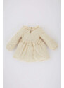 DEFACTO Baby Girl Long Sleeve Jacquard Dress