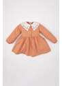 DEFACTO Baby Girl Floral Long Sleeve Twill Dress