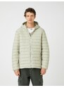 Koton Puffer Coat Sezónní kapuce na zip kapsa s detailem