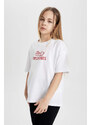 DEFACTO Girl Oversize Fit Back Printed Short Sleeve T-Shirt