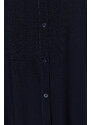 Trendyol Curve Navy Blue Basic Oversize Woven Shirt