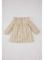 DEFACTO Baby Girl Striped Flared Poplin Dress
