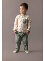 DEFACTO Baby Boy Safari Printed Sweatshirt Sweatpants 2 Piece Set