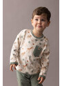 DEFACTO Baby Boy Safari Printed Sweatshirt Sweatpants 2 Piece Set