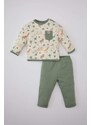 DEFACTO Baby Boy Safari Printed Sweatshirt Sweatpants 2 Piece Set