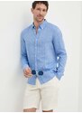 Lněná košile Michael Kors slim, s límečkem button-down