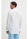 Lněná košile Tommy Hilfiger bílá barva, regular, s límečkem button-down, MW0MW34615