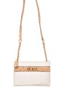 Guess dámská kabelka Ledger Crossbody krémově bílá s monogramem