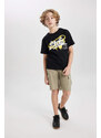 DEFACTO Boy Crew Neck Printed Short Sleeve T-Shirt