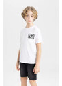 DEFACTO Boy Crew Neck Printed Short Sleeve T-Shirt