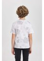 DEFACTO Boy Crew Neck Printed Patterned T-Shirt