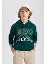 DEFACTO Boy Oversize Fit Printed Hooded Sweatshirt