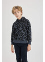 DEFACTO Boy Oversize Fit Hooded Patterned Sweatshirt