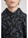 DEFACTO Boy Oversize Fit Hooded Patterned Sweatshirt