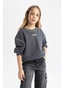 DEFACTO Girl Oversize Fit Crew Neck Sweatshirt