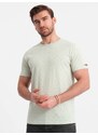 Ombre Clothing Světle zelené tričko s barevnými písmeny V5 TSFP-0185