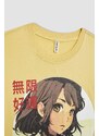 DEFACTO Girl Oversize Fit Printed Short Sleeve T-Shirt