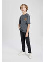 DEFACTO Boy Oversize Fit Printed Short Sleeve T-Shirt