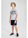 DEFACTO Boy Printed Short Sleeve T-Shirt Shorts 2 Piece Set