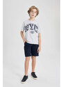 DEFACTO Boy Printed Short Sleeve T-Shirt Shorts 2 Piece Set