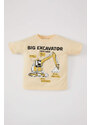 DEFACTO Baby Boy Crew Neck Vehicle Printed Short Sleeve T-Shirt