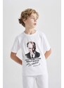 DEFACTO Boy Crew Neck Color Changing Ataturk Printed T-Shirt