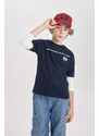 DEFACTO Boy Regular Fit Crew Neck Cotton Printed T-Shirt