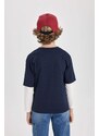 DEFACTO Boy Regular Fit Crew Neck Cotton Printed T-Shirt