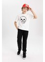 DEFACTO Boy Oversize Fit Crew Neck Embroidered T-Shirt