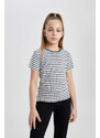 DEFACTO Girl Slim Fit Striped Ribbed Camisole T-Shirt