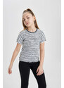 DEFACTO Girl Slim Fit Striped Ribbed Camisole T-Shirt