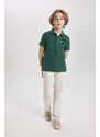 DEFACTO Boy Waffle Short Sleeve Polo T-Shirt