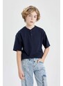 DEFACTO Boy Oversize Fit Collar Short Sleeve T-Shirt